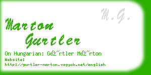 marton gurtler business card